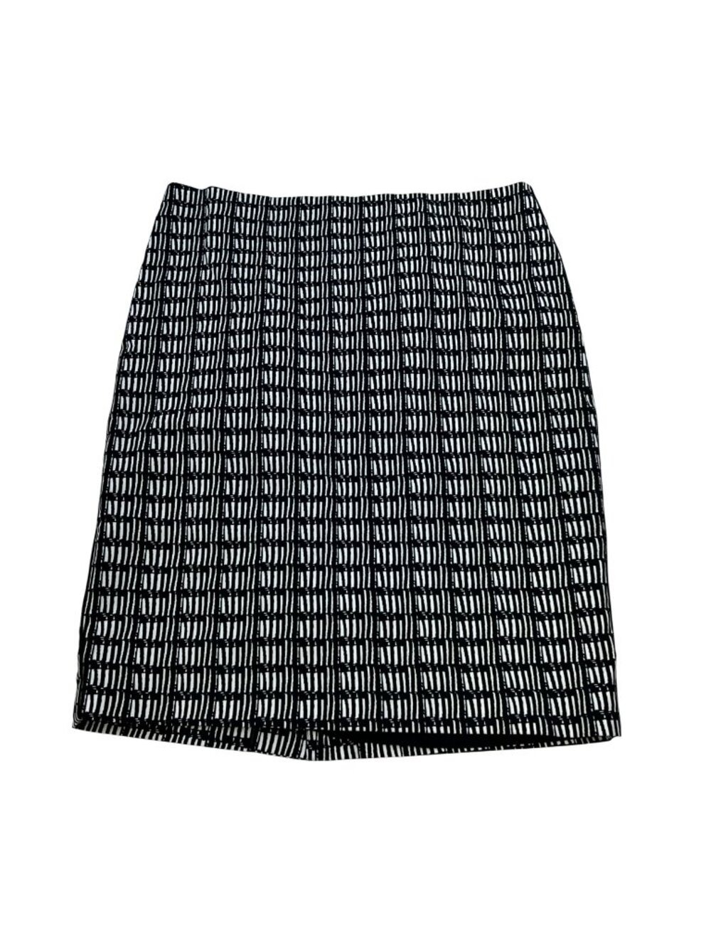 Adrianna Papell Pencil Skirt Back Slit Black/White Size 8 Zip